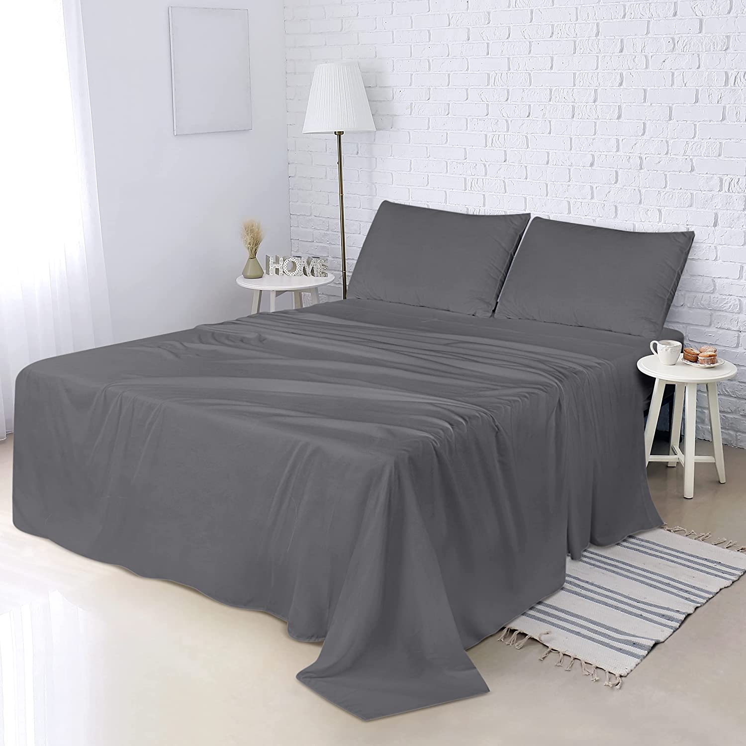 Utopia Bedding Full Bed Sheets Set - 4 Piece Bedding - Brushed Microfiber - Shrinkage and Fade Resistant - Easy Care (Full, Black)