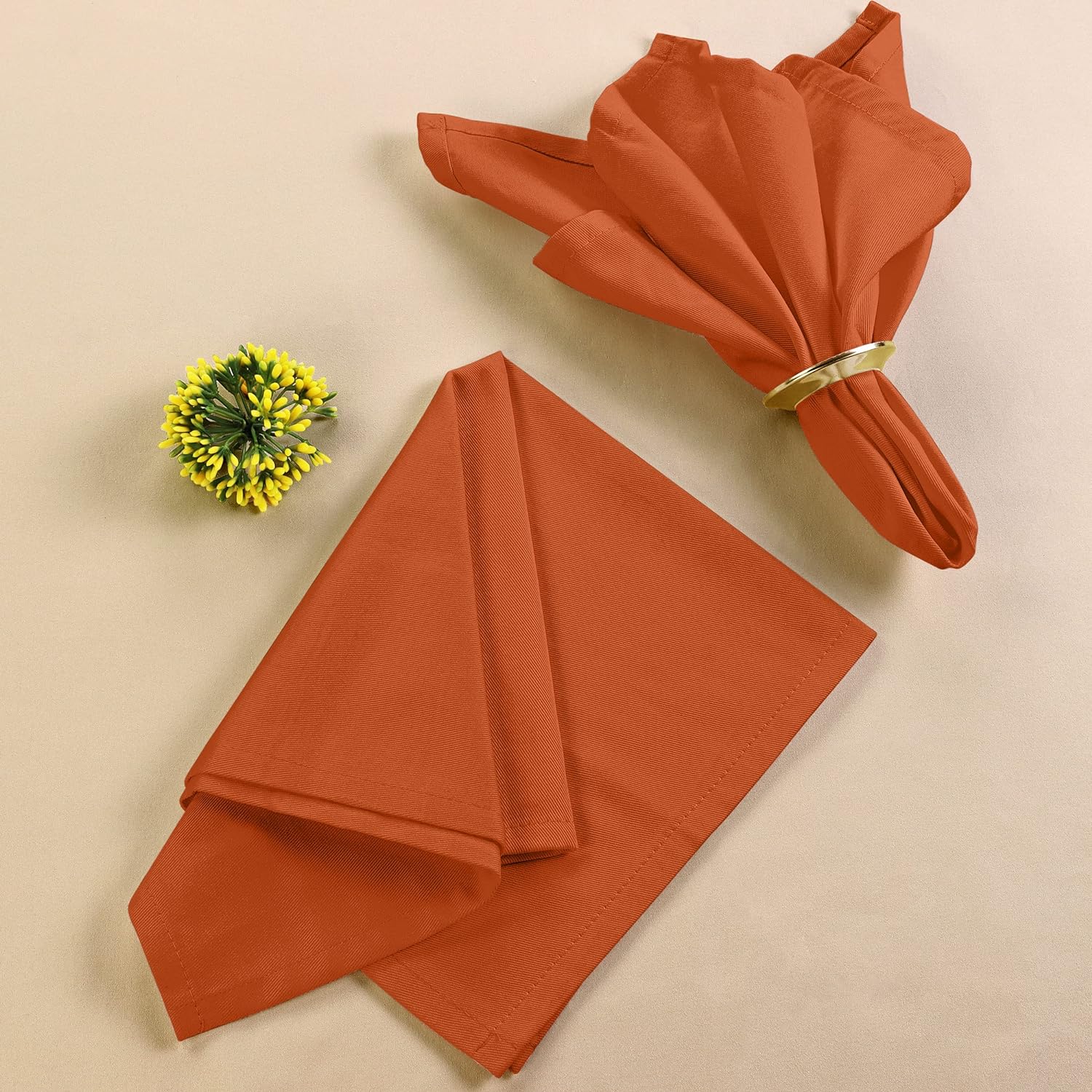 Utopia Kitchen Orange Cloth Napkins [12 Pack, 18x18 Inch] Cotton Blend  Washable and Reusable Table Dinner Napkins for Hotel, Lunch, Restaurant