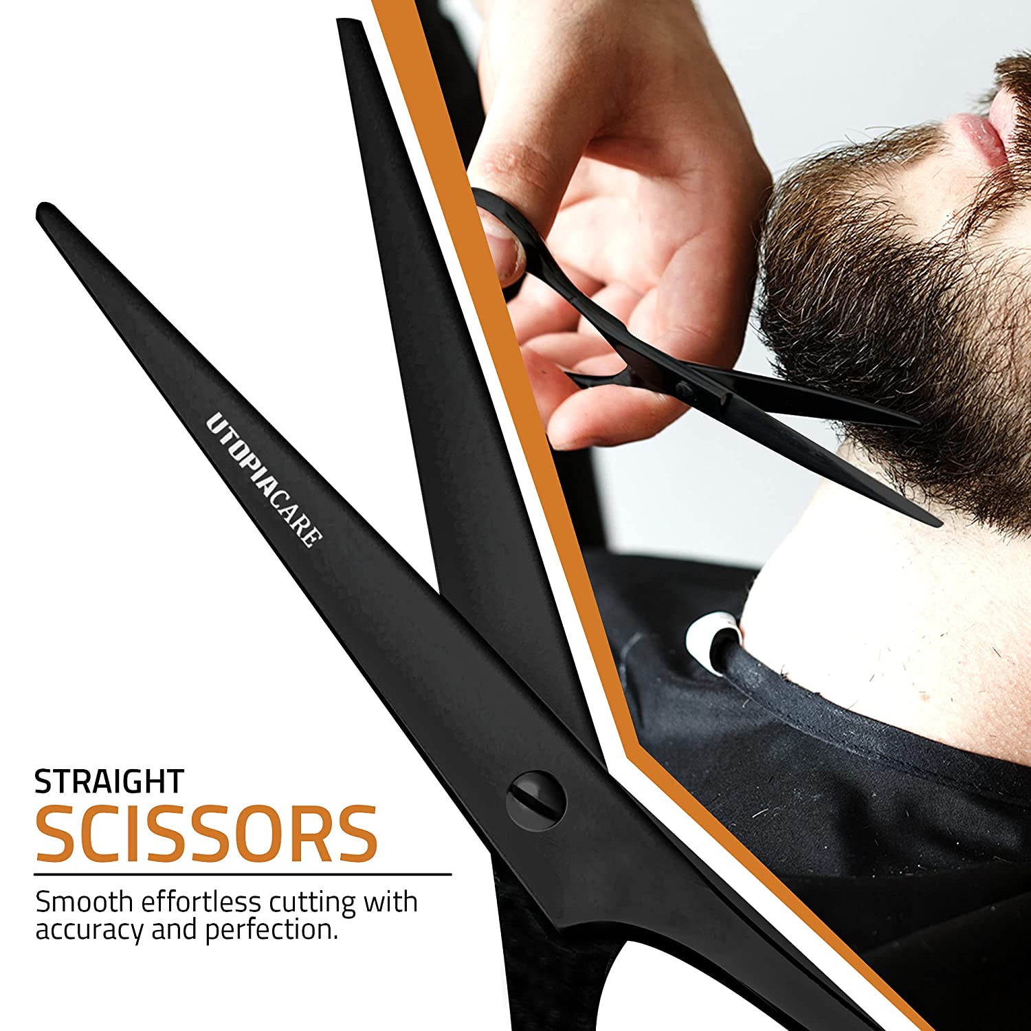 Utopia Care Curved and Rounded Facial Hair Scissors for Men - Mustache,  Nose, Beard, Eyebrows, Eyelashes, and Ear Hair Cutting Scissors - Stainless