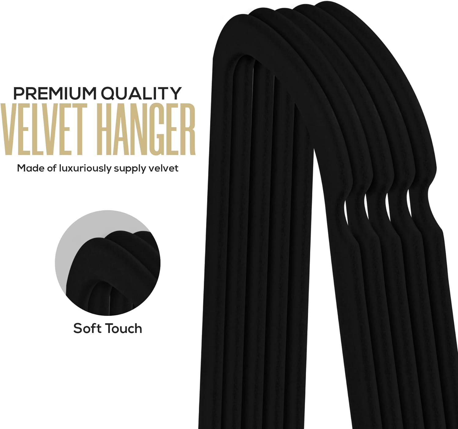 12 Bulk Set Of Ten Non Slip Velvet Hangers Brown - at