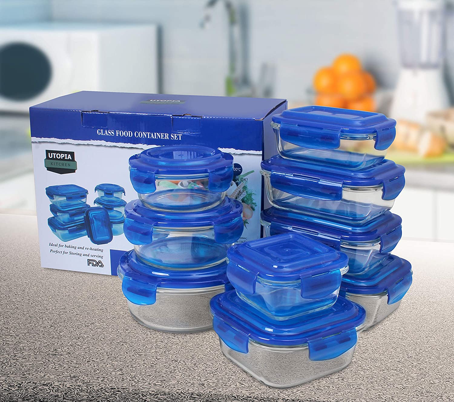  Utopia Kitchen Plastic Food Storage Container Set with Airtight  Lids - Pack of 6 (3 Containers & 3 Snap Lids)- Reusable & Leftover Food  Lunch Boxes - Leak Proof : Home & Kitchen