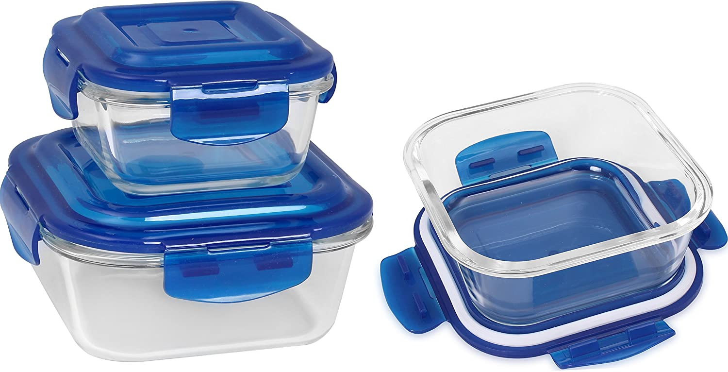  Utopia Kitchen Plastic Food Storage Container Set with Airtight  Lids - Pack of 6 (3 Containers & 3 Snap Lids)- Reusable & Leftover Food  Lunch Boxes - Leak Proof : Home & Kitchen