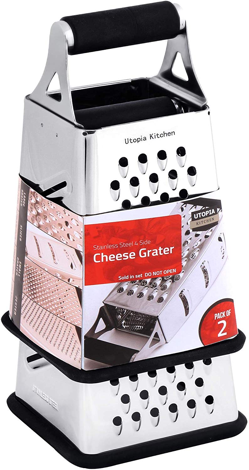 Cheese Grater, 2 Sided Professional Stainless Steel Vegetable Shredder