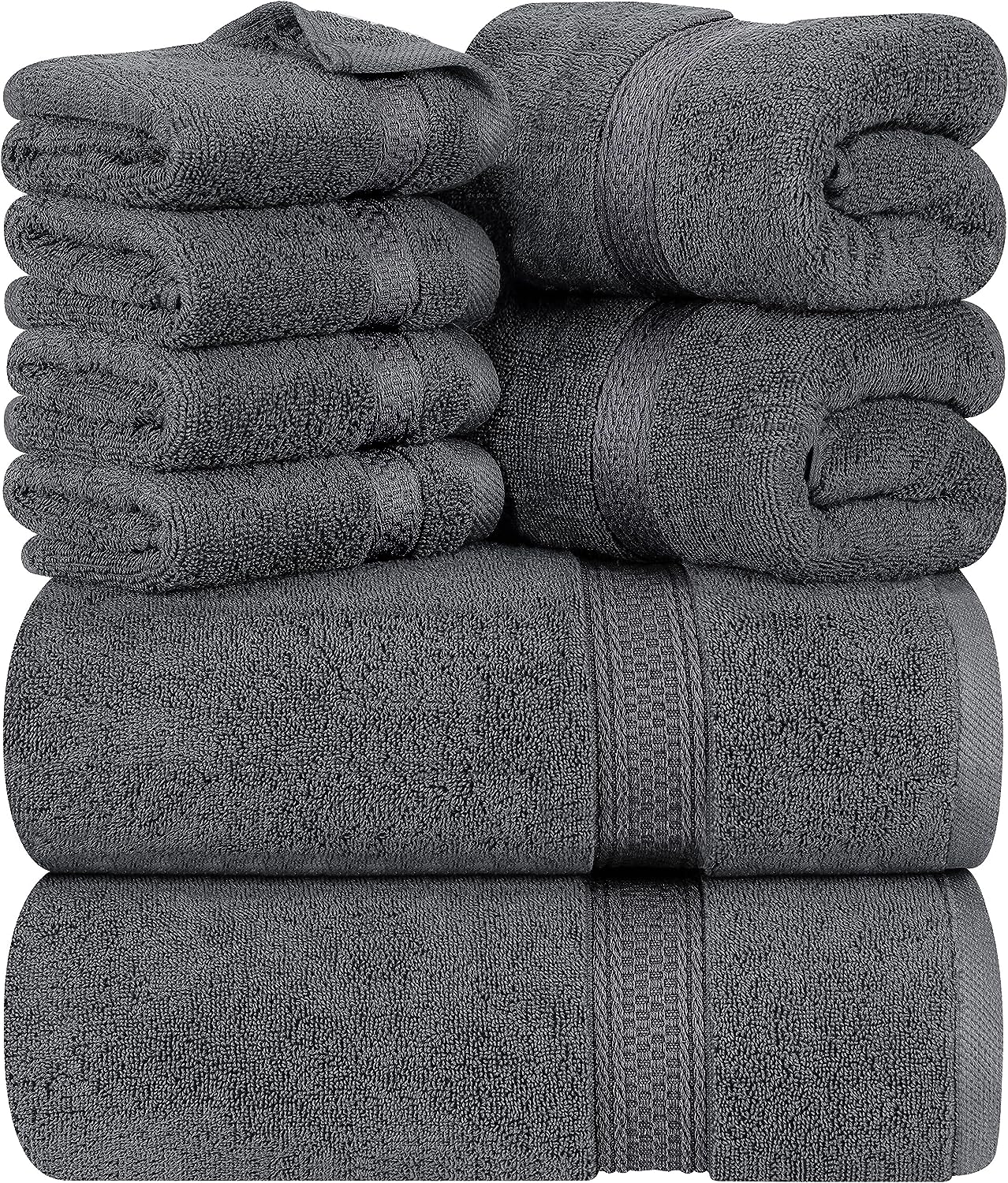 The Clean Store 10 Piece Pink Cotton Bath Towel Set (2 Bath Towels, 2 Hand Towels and 6 Washcloths)