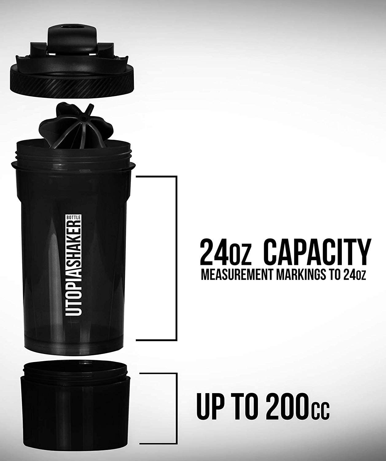 Utopia Home 2-Pack Shaker Bottle - 24 Ounce Protein Shaker Bottle